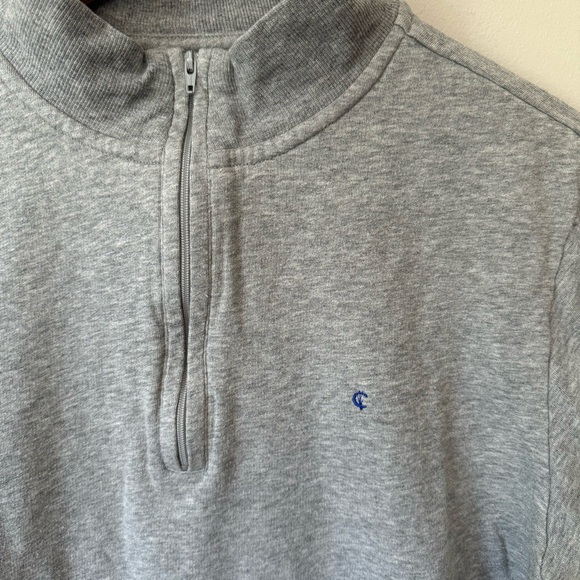 Criquet Men’s Medium 1/4 Zip Pullover Grey with Blue Logo Golf Workwear - Picture 2 of 5